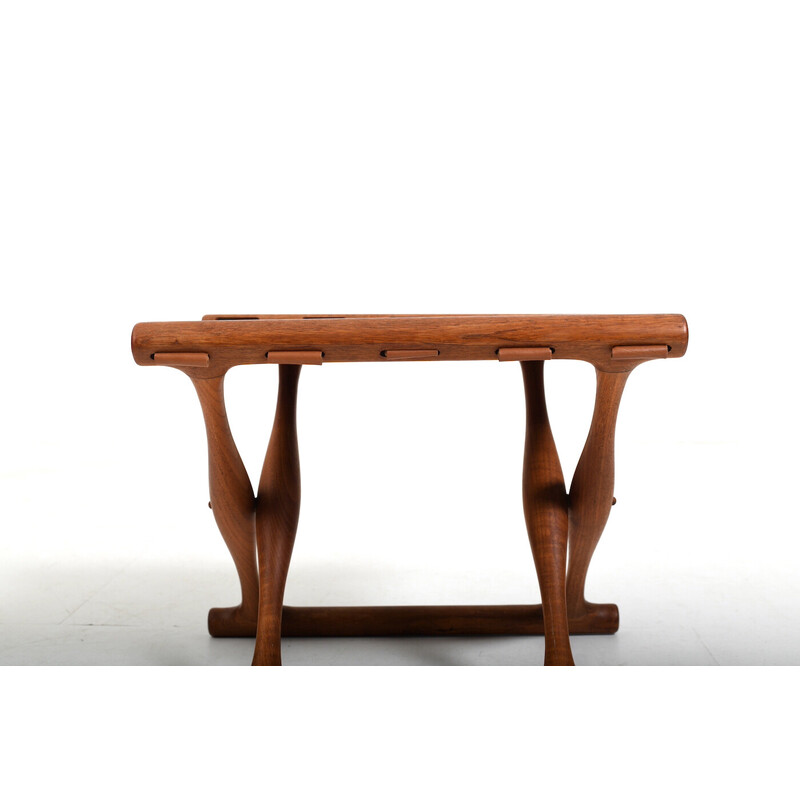 Vintage teak Guldhøj folding stool model Ph-41 by Poul Hundevad, Denmark 1960s