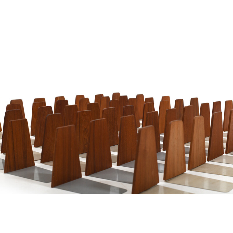 Vintage bookends in teak by Kai Kristiansen for Feldballes Møbelfabrik, 1960s