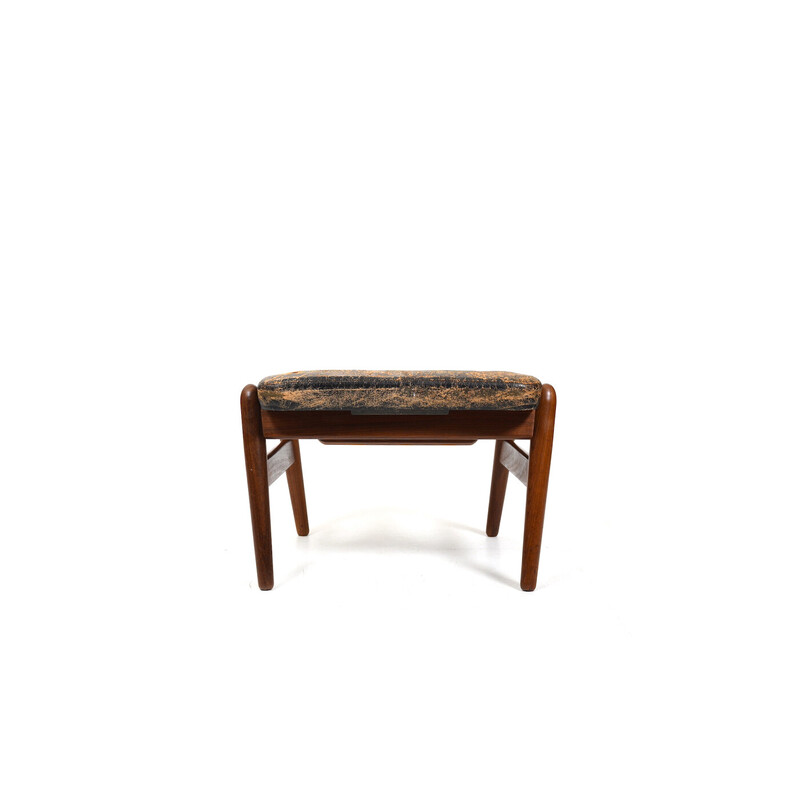 Vintage ottoman por Ib Kofod-Larsen para Poul Dinesen, Dinamarca Anos 60