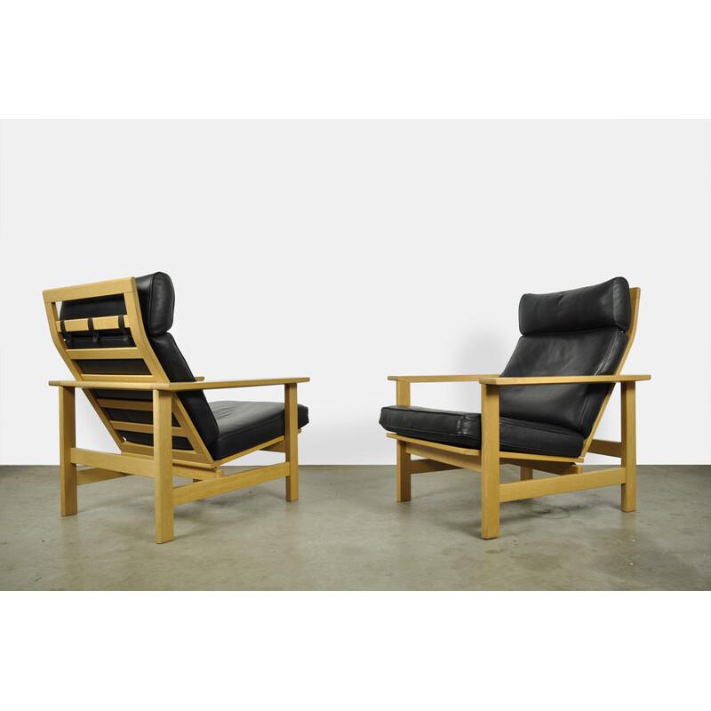 Scandinavian vintage armchairs model 2461 by Søren Holst for Frederica Stolefabrik, Denmark 1980s