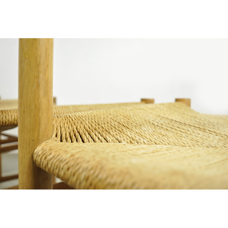 Ensemble de 4 chaises vintage en bois de chêne modèle J39 de Børge Mogensen pour F.D.B. Mobler, Danemark 1960