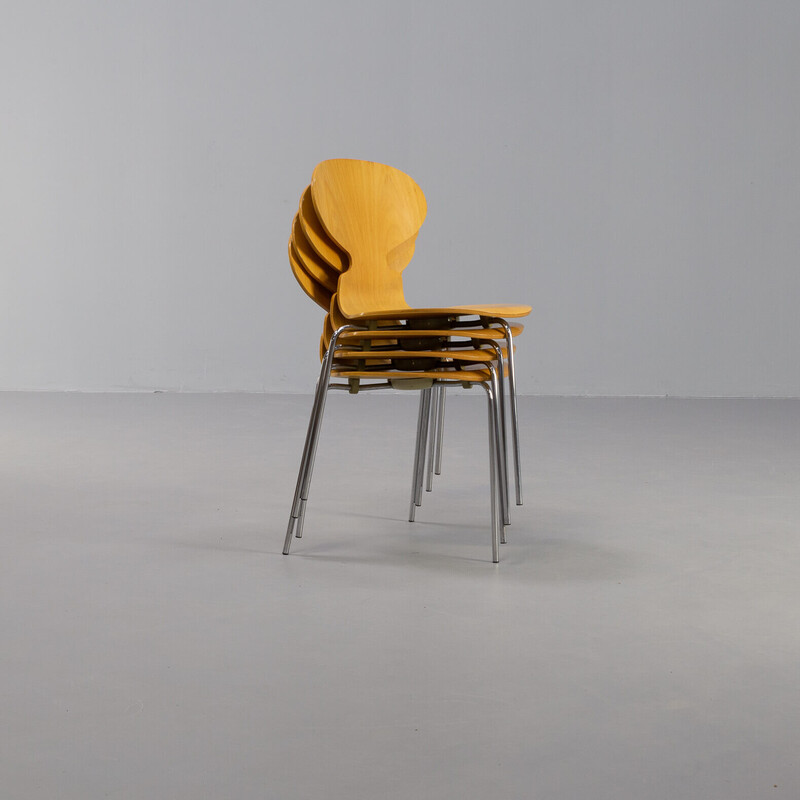 Set di 4 sedie vintage in compensato "modello 3100 Ant" di Arne Jacobsen per Fritz Hansen