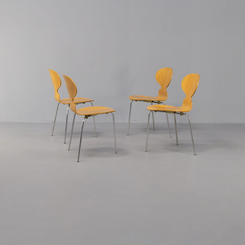 Set di 4 sedie vintage in compensato "modello 3100 Ant" di Arne Jacobsen per Fritz Hansen