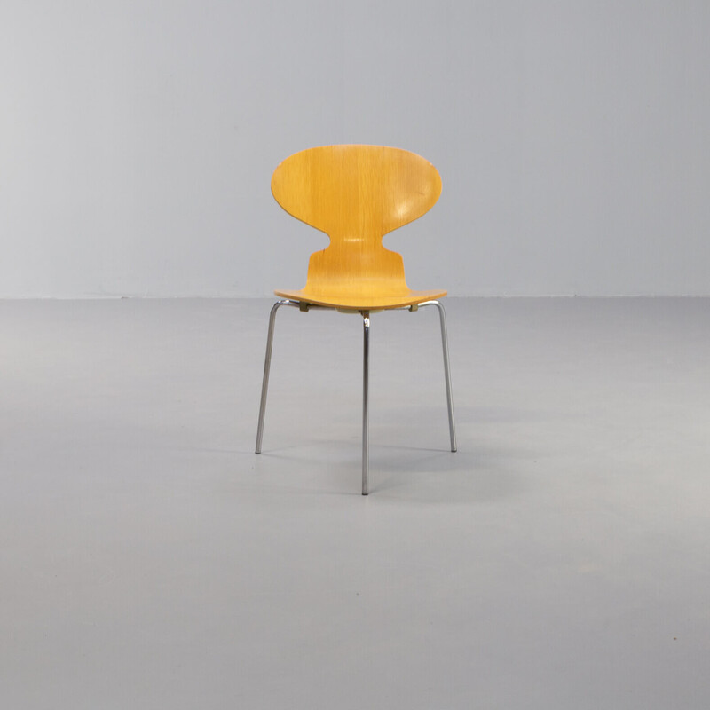 Juego de 4 sillas vintage de madera contrachapada "modelo 3100 Ant "de Arne Jacobsen para Fritz Hansen