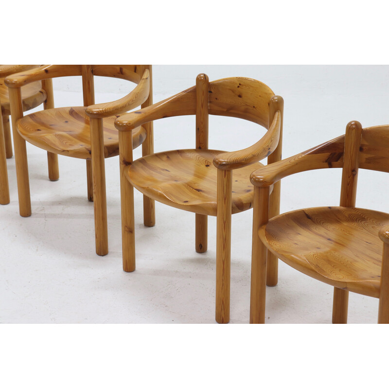 Set di 4 sedie vintage in pino di Rainer Daumiller per Hirtshal Sawmill, anni '70