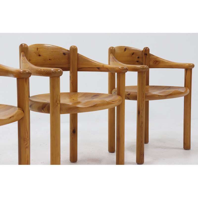 Ensemble de 4 chaises vintage en pin par Rainer Daumiller pour Hirtshal Sawmill, 1970