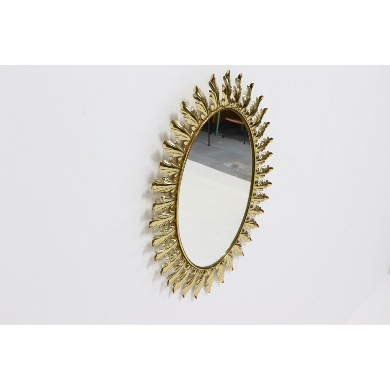 Vintage Sunburst mirror by DeKnuft, Belgium 1970s