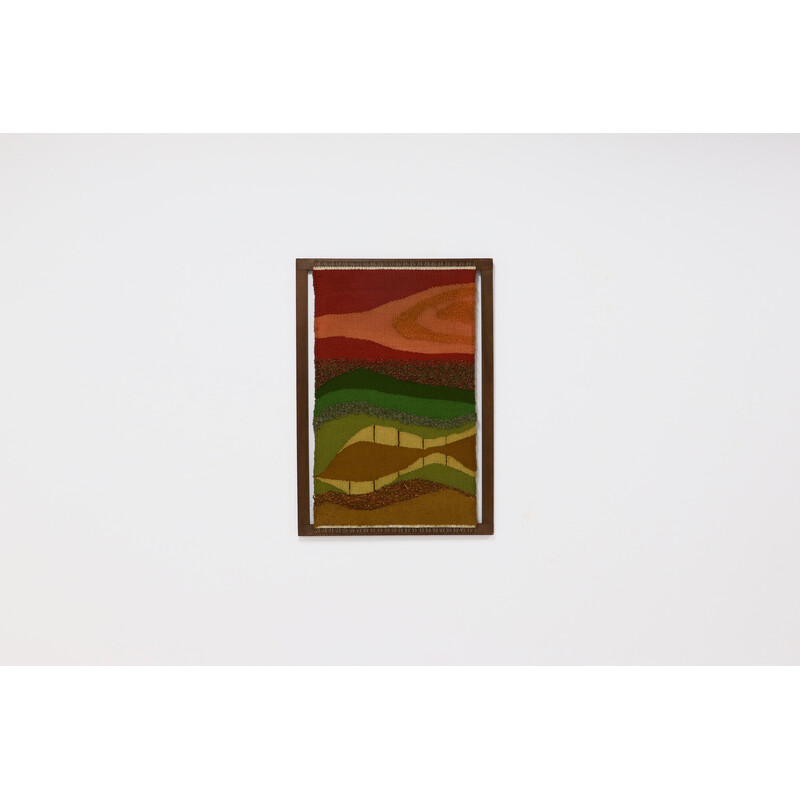 Vintage framed Danish abstract wool tapestry, 1960s