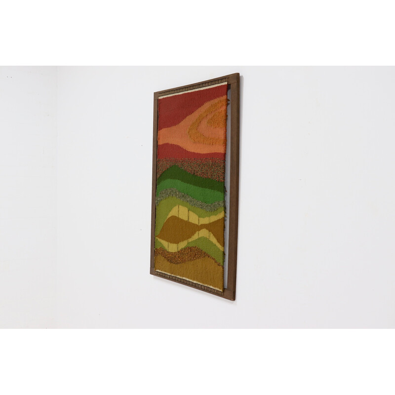 Vintage framed Danish abstract wool tapestry, 1960s