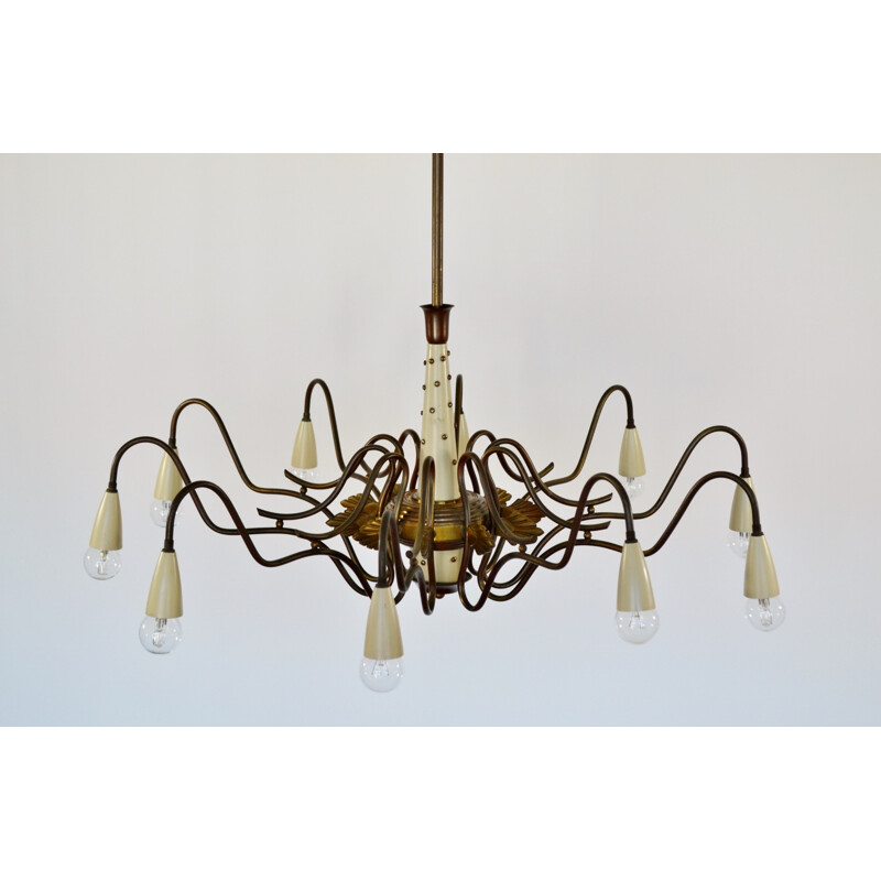 Italian Mid-Century spider chandelier - 1950s