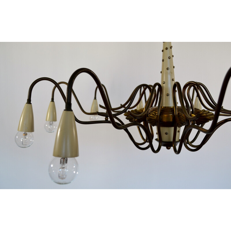 Italian Mid-Century spider chandelier - 1950s