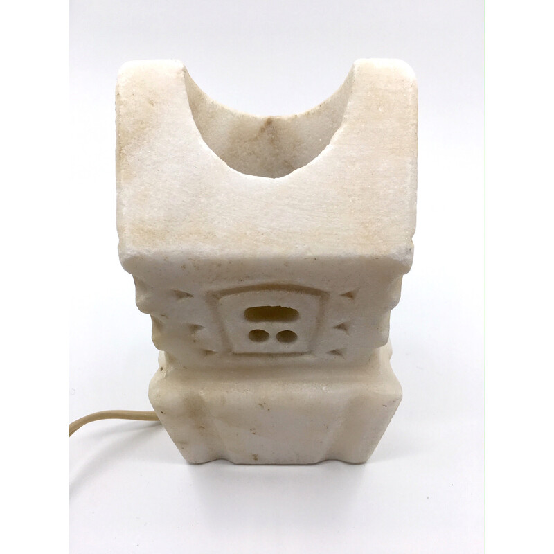 Vintage alabaster stone cottage lamp, 1970