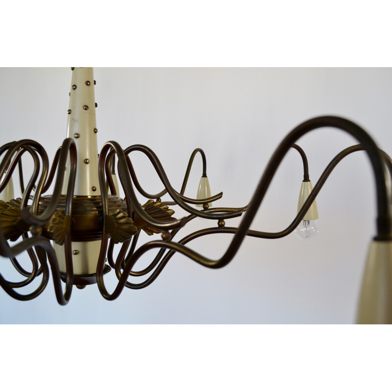 Italian Mid-Century spider chandelier - 1950s