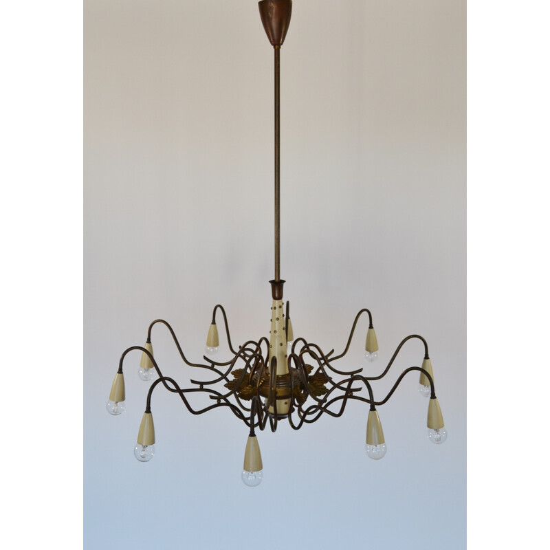 Italian Mid-Century spider chandelier - 1950s