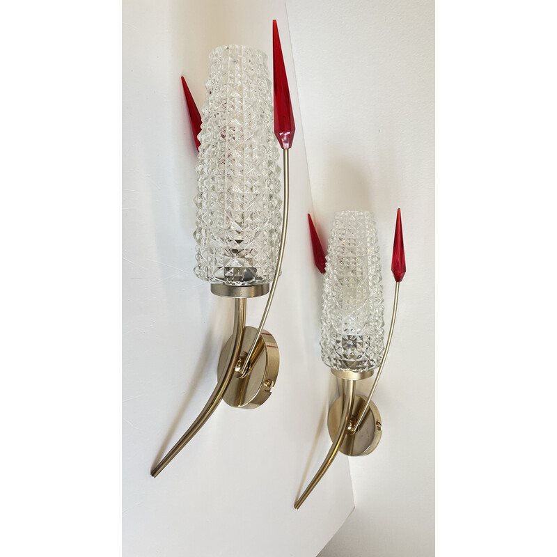 Paar vintage grafische wandlampen, 1960