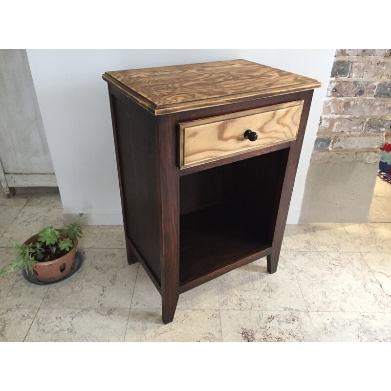 Vintage night stand with compass legs