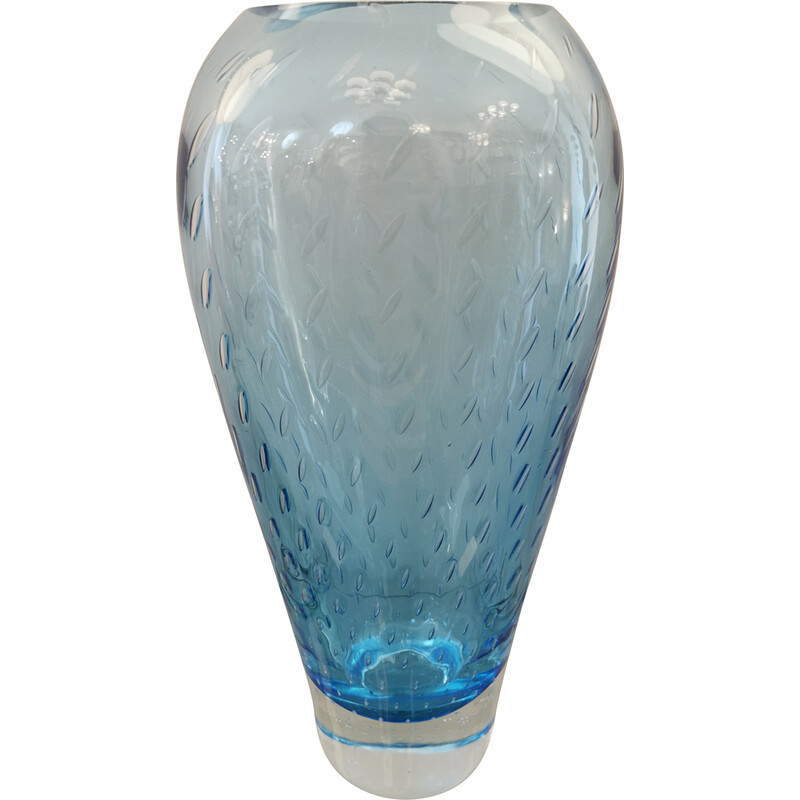 Vintage-Vase aus blasengeblasenem Glas