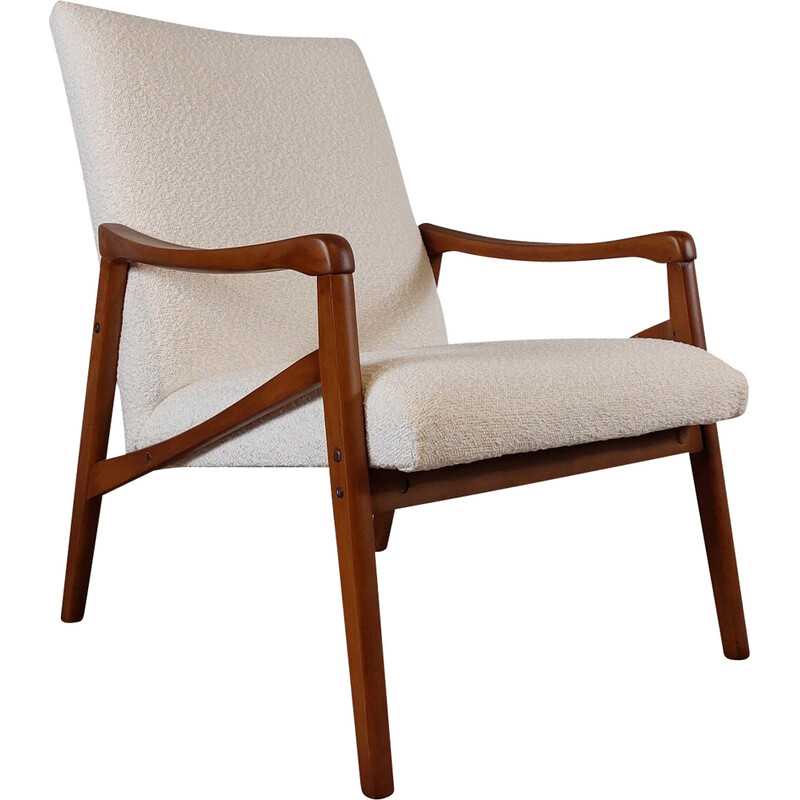 Vintage armchair in loop fabric by Jiri Jiroutek, Czechoslovakia 1960