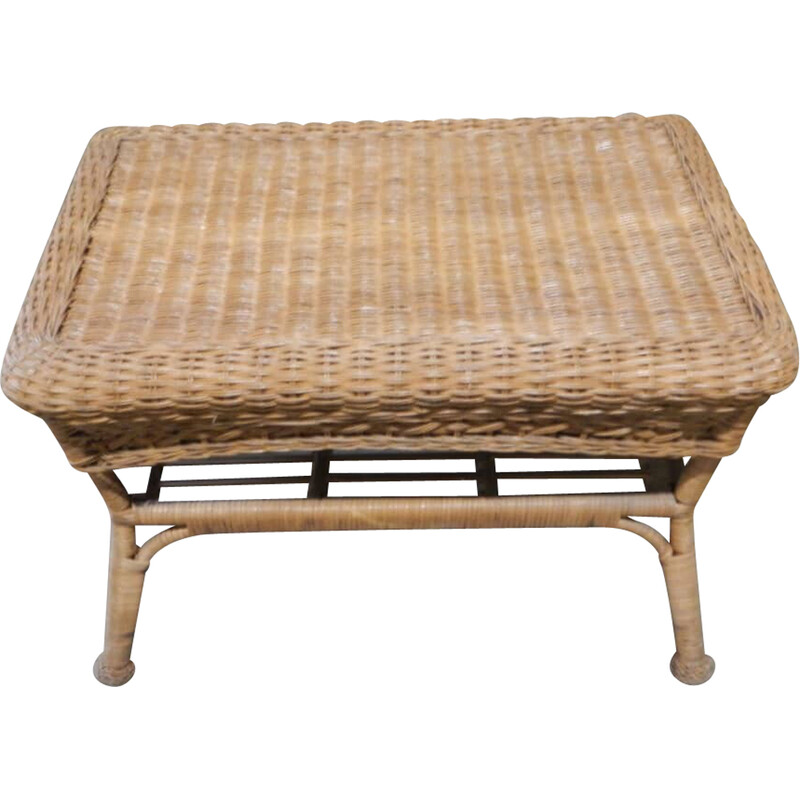 Vintage rattan side table