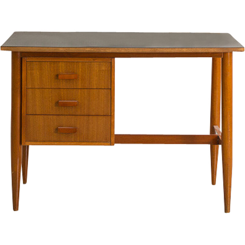 Scandinavian vintage desk with grey laminate top, 1960