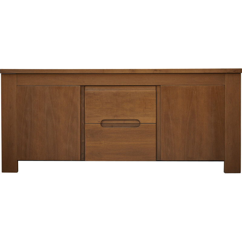 Brutalist vintage Italian wood sideboard, 1970s