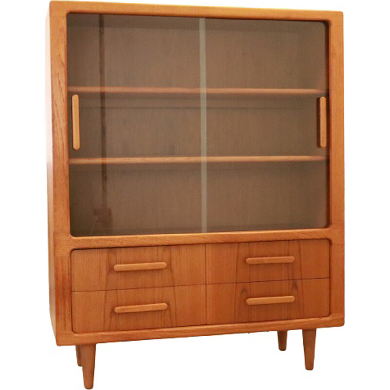 Danish vintage display cabinet with lighting 'Hyldhofte' by Dyrlund