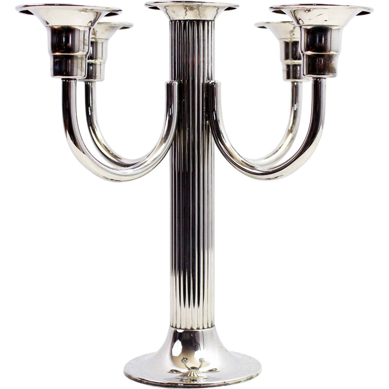 Candelabro vintage plateado, 1970