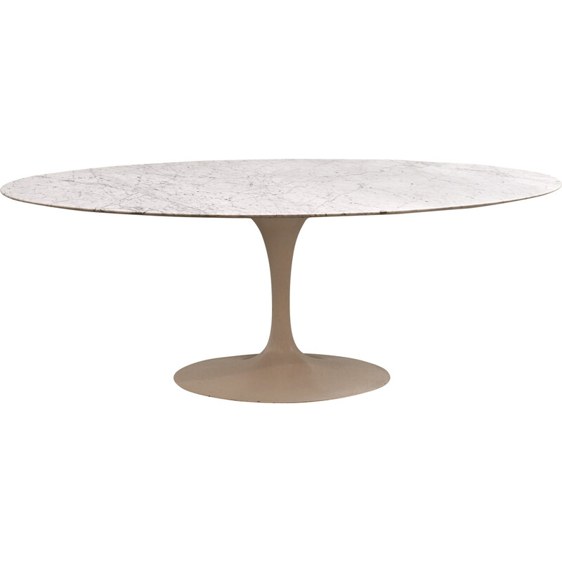 Mesa de jantar oval Vintage em mármore por Eero Saarinen para Knoll, 1957