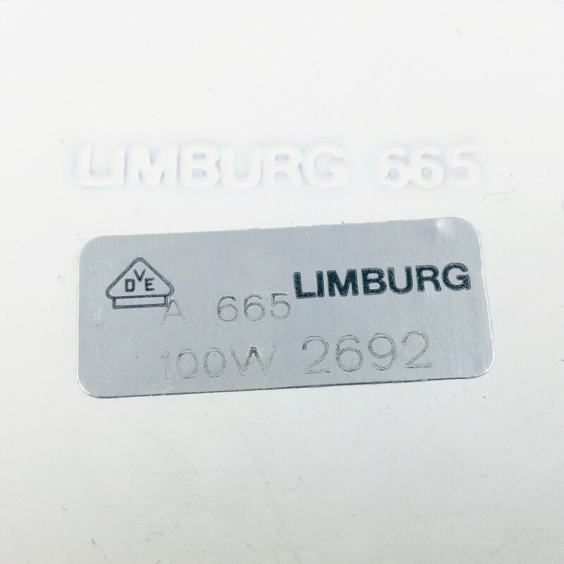 Candeeiro de tecto de vidro minimalista de meados do século, por Limburg, Alemanha Anos 60