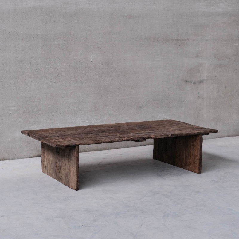 Table basse française vintage en bois, 1920