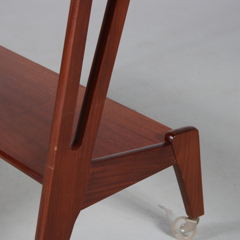 Vintage teak wooden radio table, Netherlands 1950s