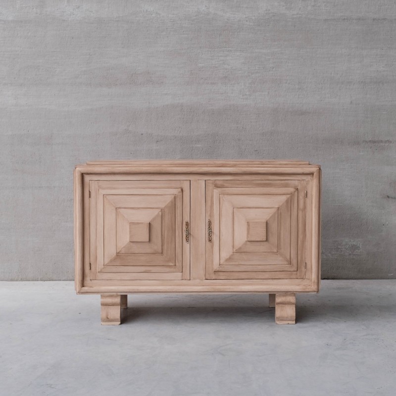 Credenza geometrica francese in legno vintage, anni '50