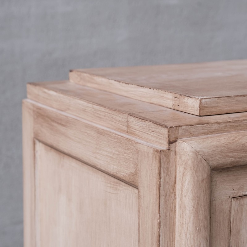 French vintage wooden geometric sideboard, 1950s