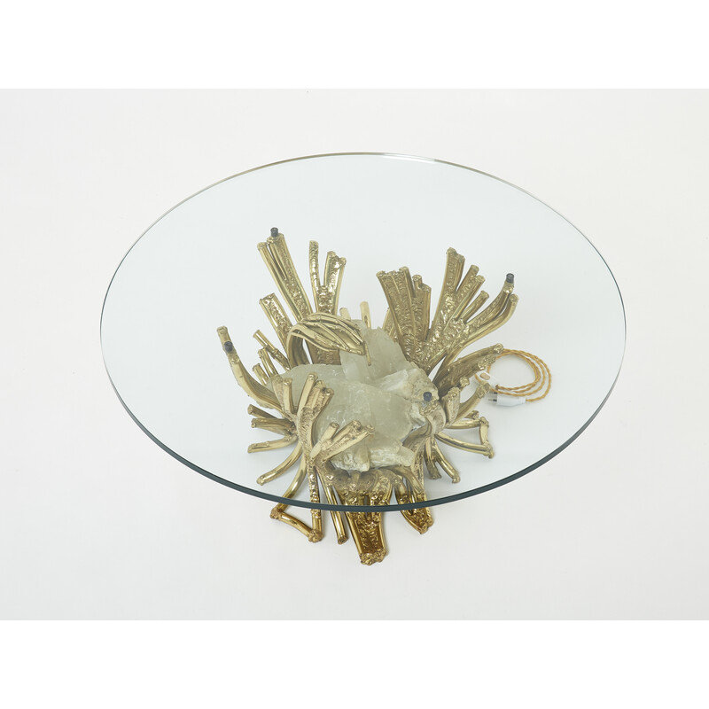 Vintage coffee table sculpture in Quartz bronze by Isabelle Faure, 1970