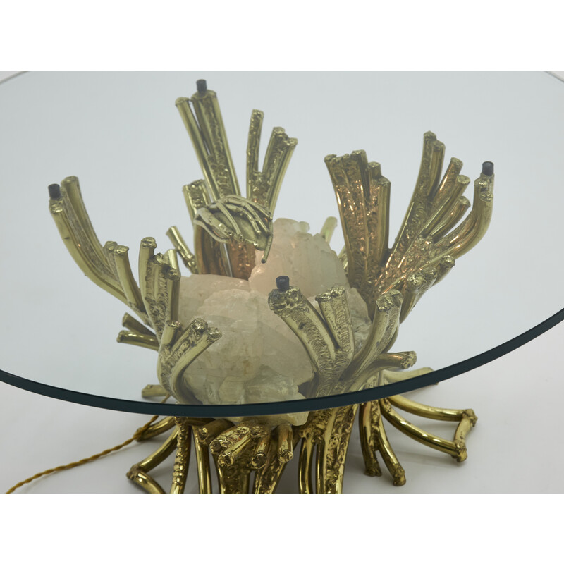 Vintage coffee table sculpture in Quartz bronze by Isabelle Faure, 1970