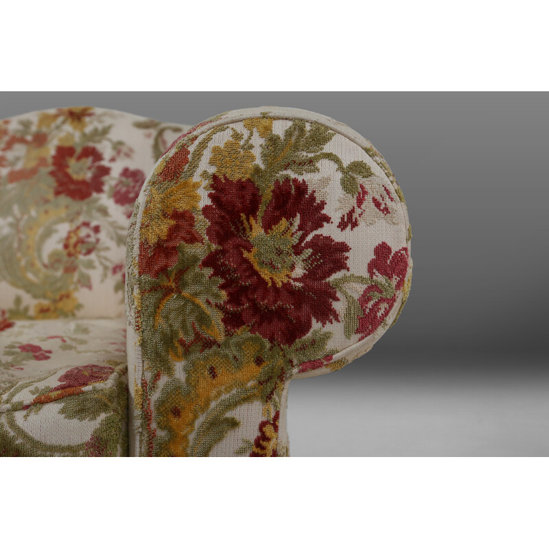 Cadeiras de braços francesas vintage em estofos florais