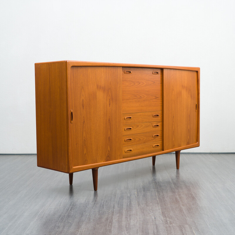 Danish vintage teak highboard by Hp Hansen, 1960s