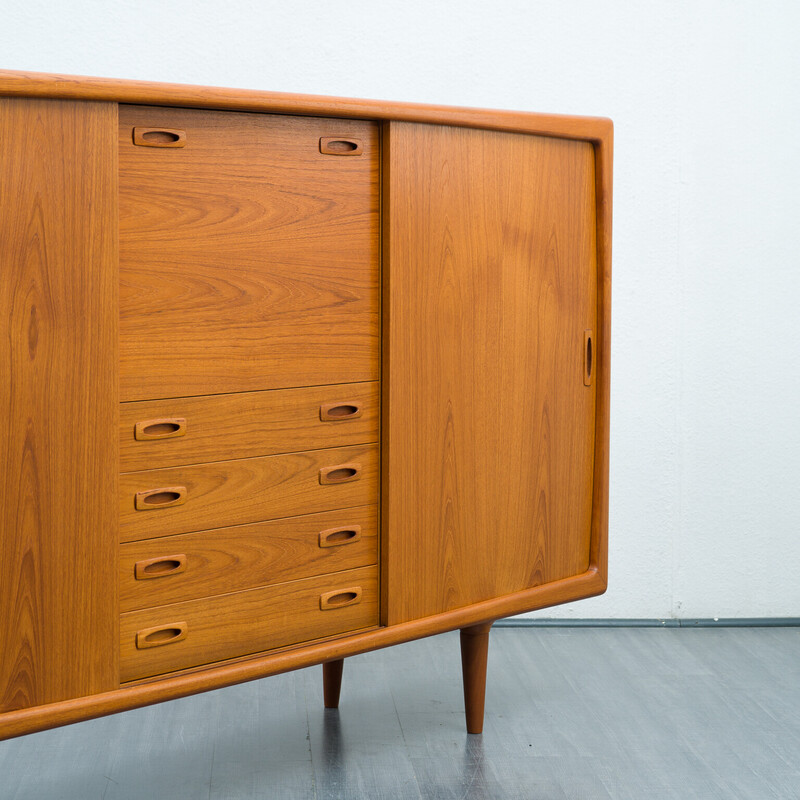 Danish vintage teak highboard by Hp Hansen, 1960s