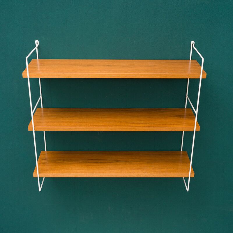 Vintage teak wall shelf, 1960s