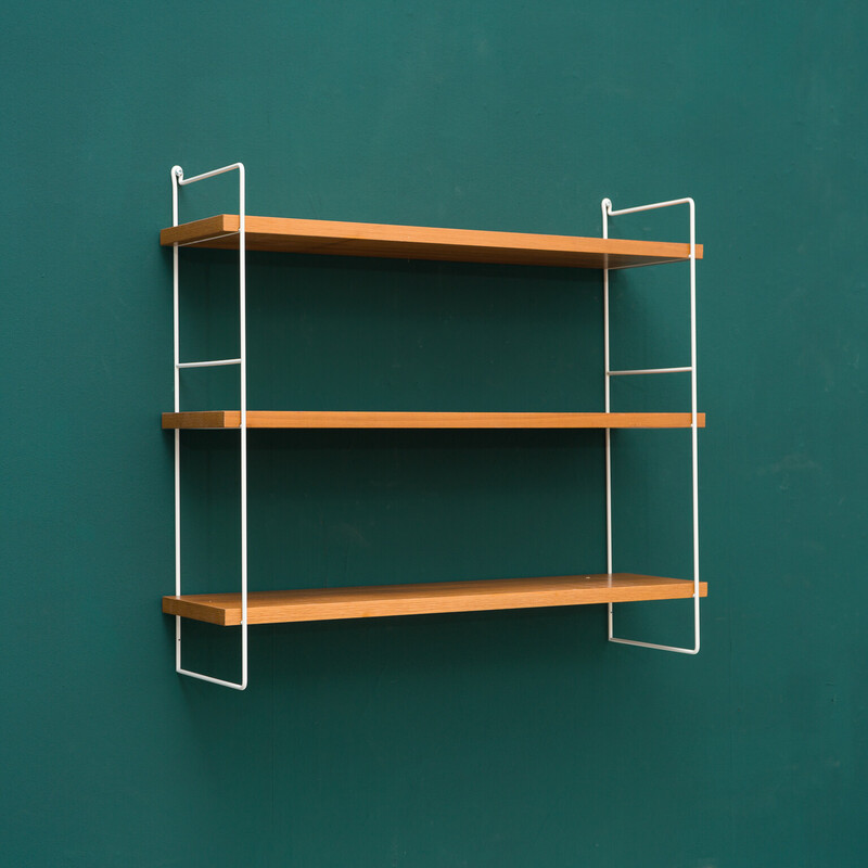 Vintage teak wall shelf, 1960s