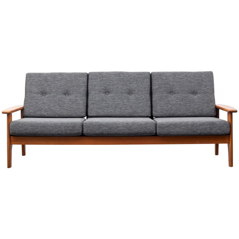 Scandinavian 3 seater sofa in teak - 1960s