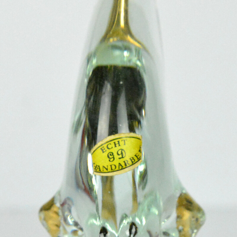 Pisapapeles vintage de vidrio orgánico, Alemania años 80