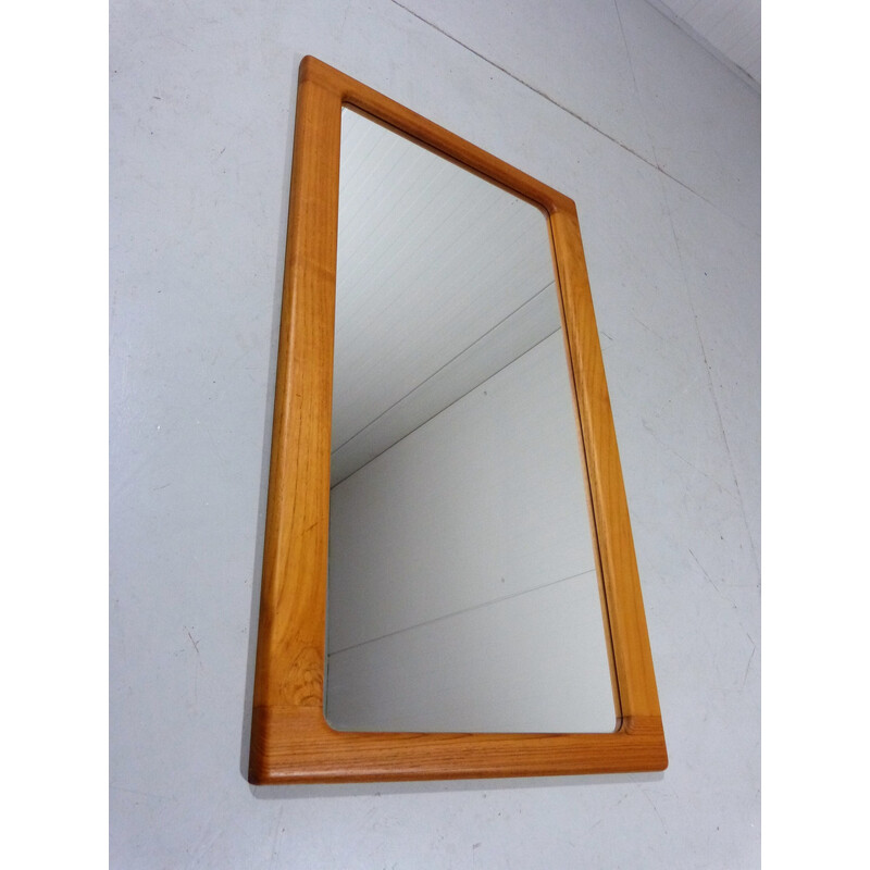 Vintage teak wall mirror by Silkeborg, Denmark 1960s