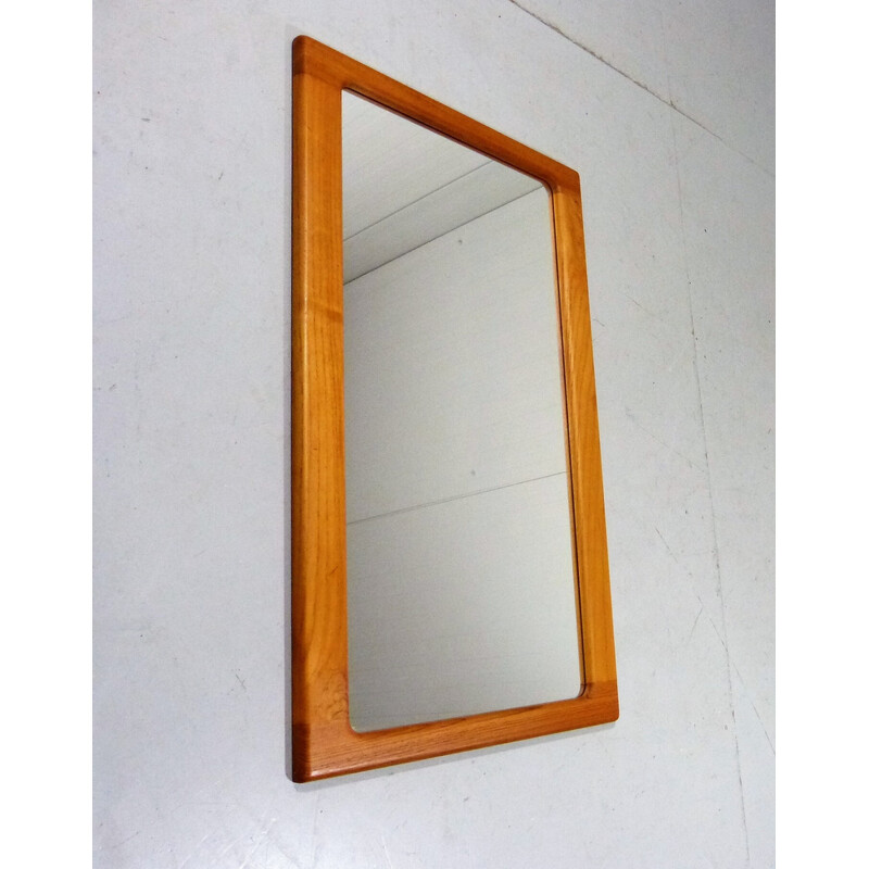 Vintage teak wall mirror by Silkeborg, Denmark 1960s