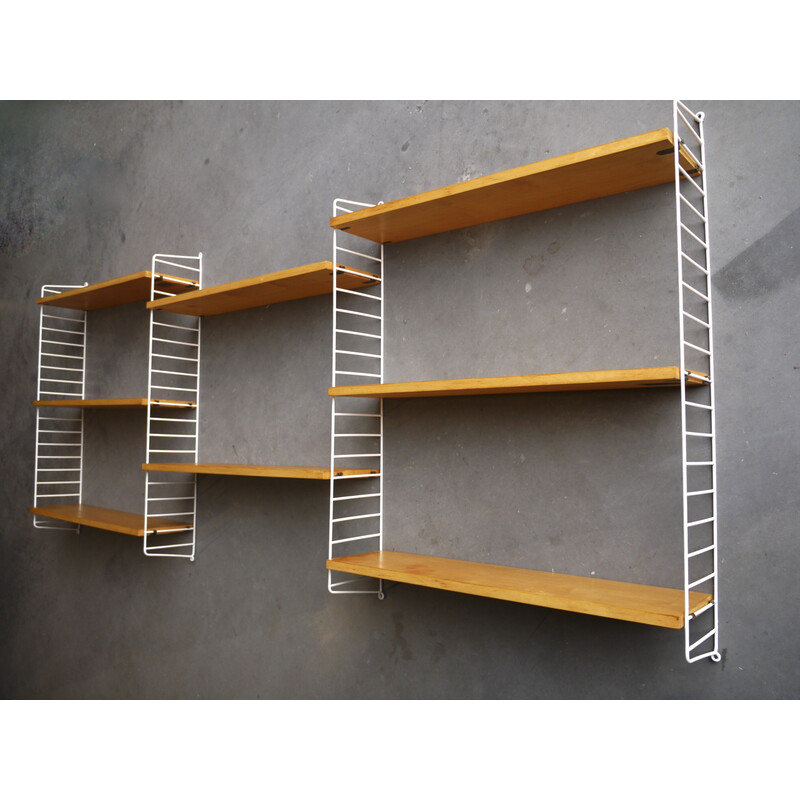 Vintage wall shelving unit by Nisse Strinning for String Ab, 1950s