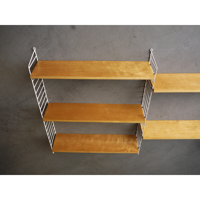 Vintage wall shelving unit by Nisse Strinning for String Ab, 1950s
