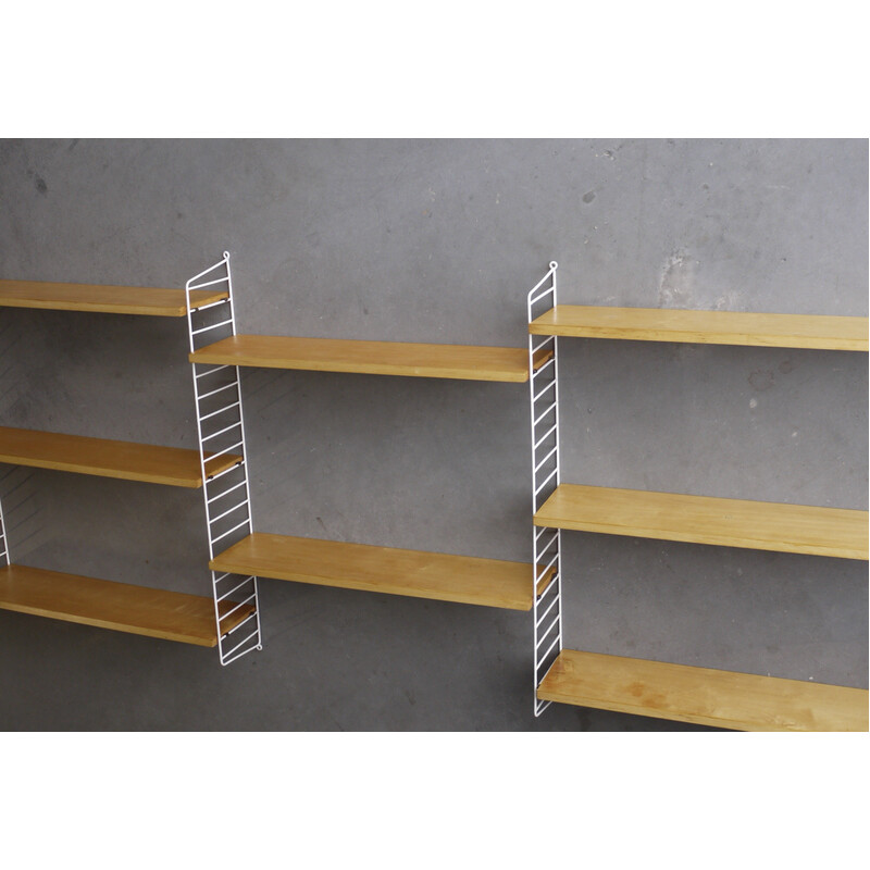 Vintage wall shelving unit by Nisse Strinning for String Ab, 1950s