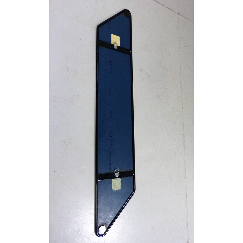 Vintage asymmetrical black steel mirror, 1980s
