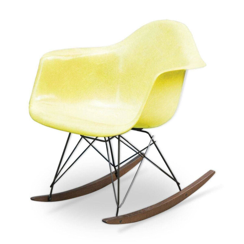 Lemon Yellow vintage schommelstoel van Charles en Ray Eames voor Herman Miller, 1970