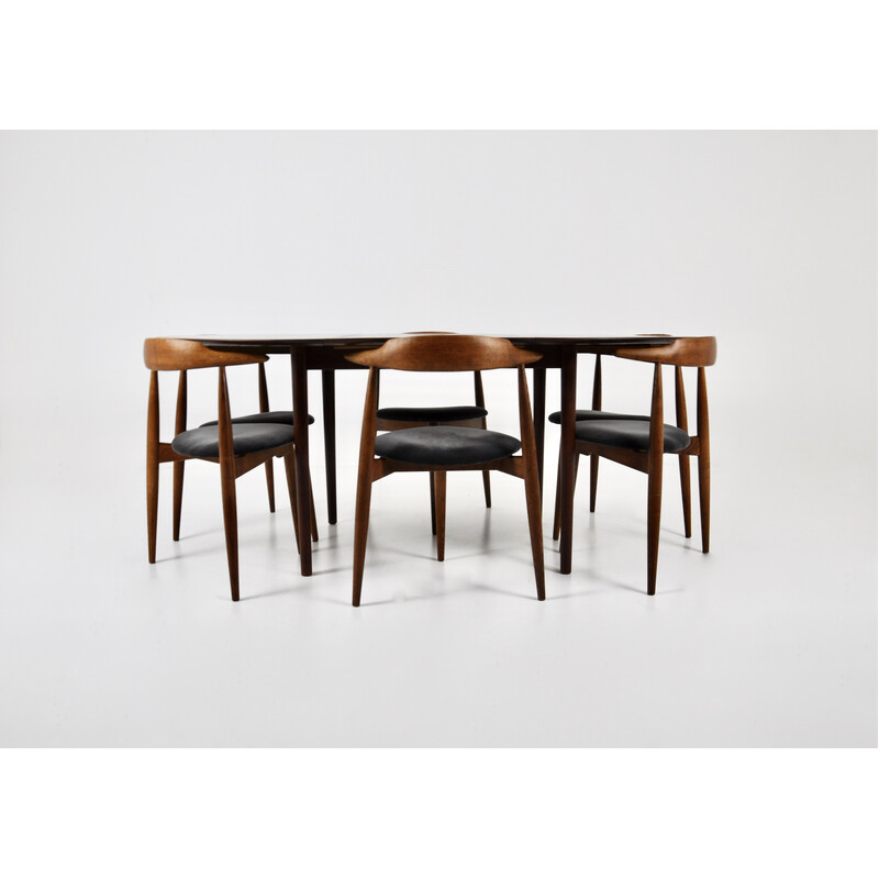 Vintage eetset van Hans J. Wegner voor Fritz Hansen, 1950